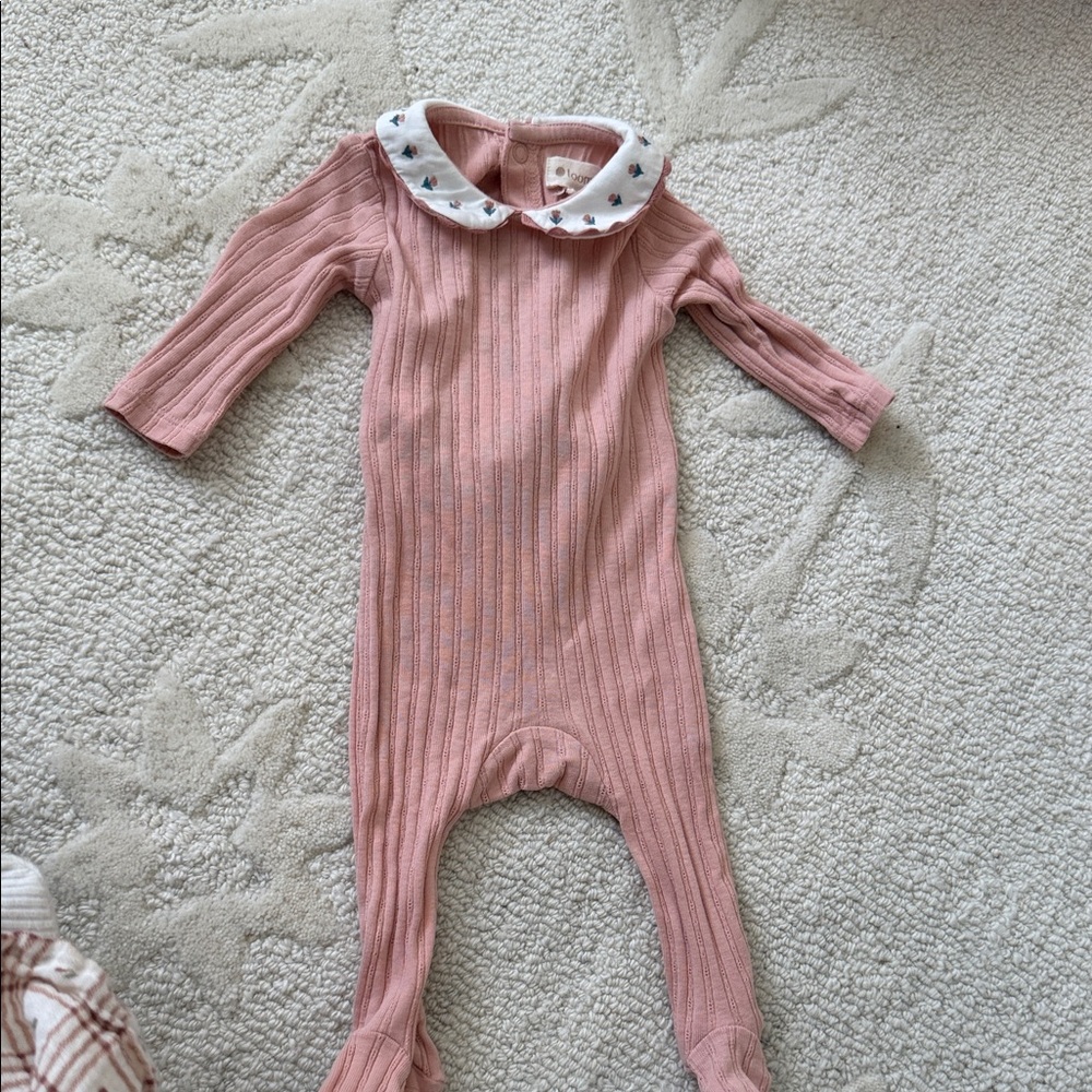 Pink Ribbed Kids One Piece